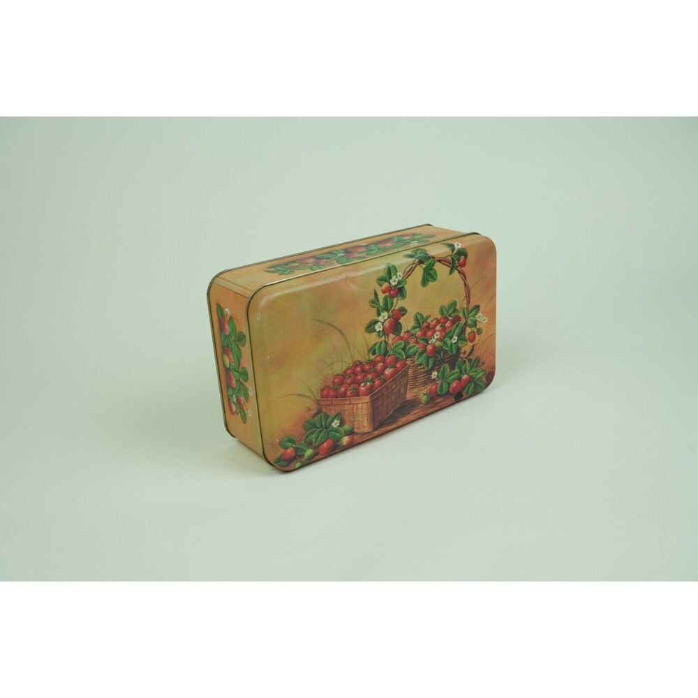 Vintage Enamel Tin Baskets of Strawberries - Charming Decorative Collectibles